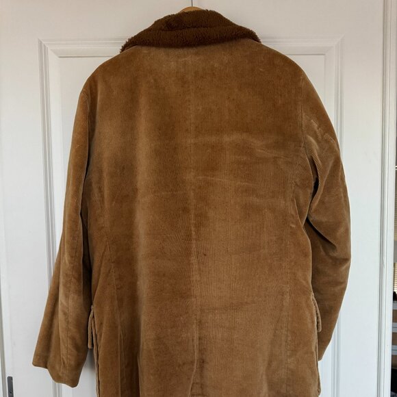 Vintage William Barry Corduroy Button Up Cozy Sherpa Coat Jacket 70s - M/L - Picture 6 of 7